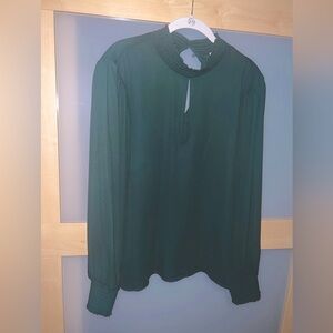 (NWT) Socialite XL Mock neck dark green blouse